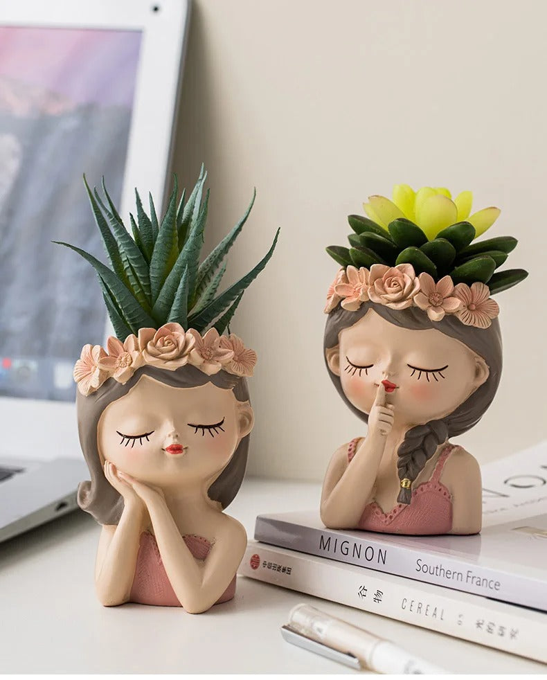 Cute Girl Decorative Planters